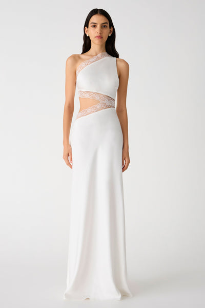 Misha Jillian Satin Gown - Ivory