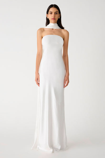 Misha Lilia Satin Gown - Ivory