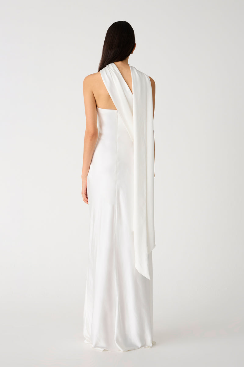 Misha Lilia Satin Gown - Ivory