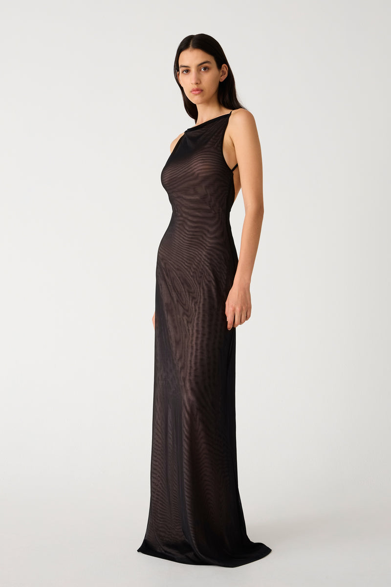 Misha Nina Mesh Gown - Black