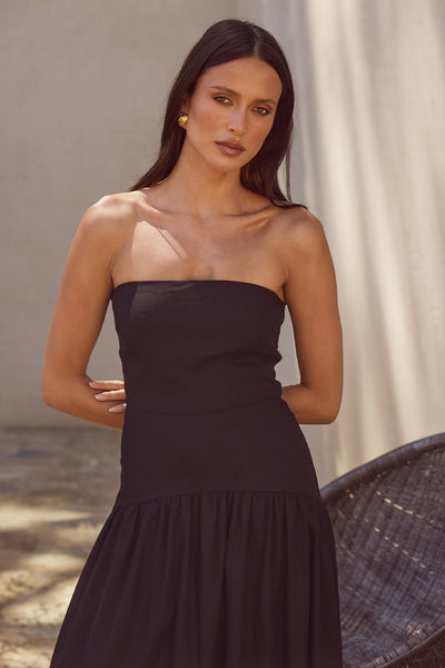 Danika Midi Dress - Black - SHOPJAUS - JAUS