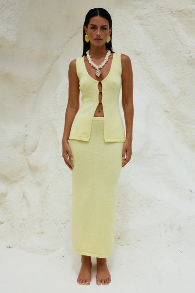 Nadine Midi Skirt - Lemon