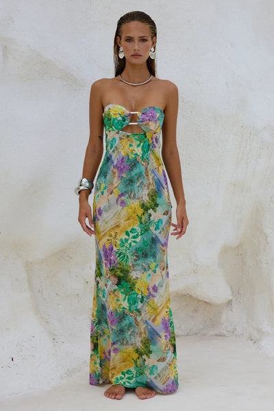 Velza Strapless Dress - Esme Print