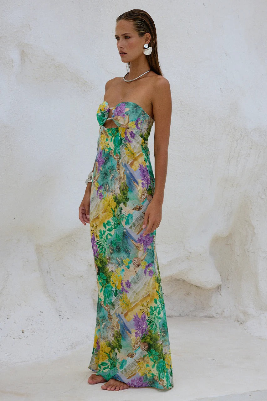 Velza Strapless Dress - Esme Print