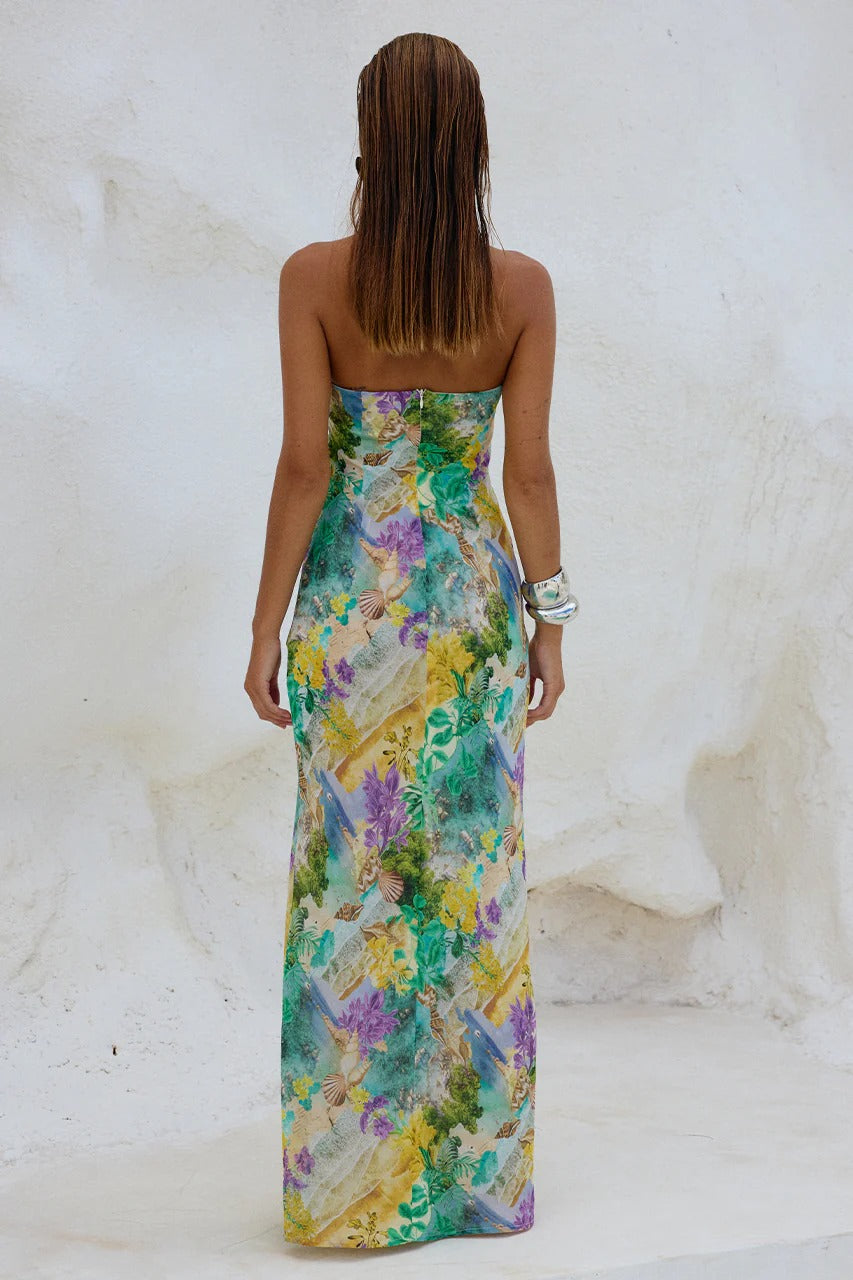 Velza Strapless Dress - Esme Print