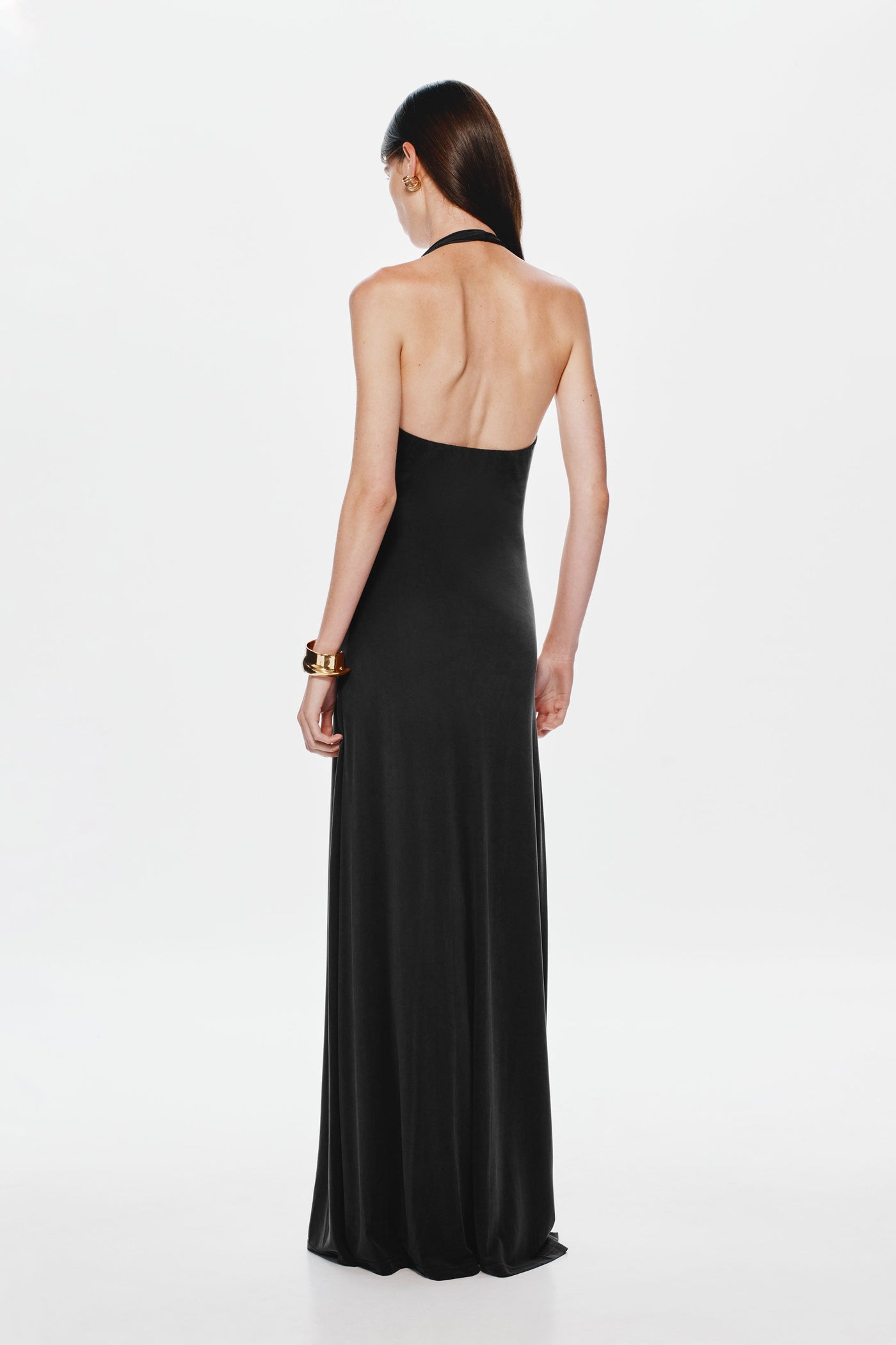 Jennifer Cupro Maxi Dress - Black