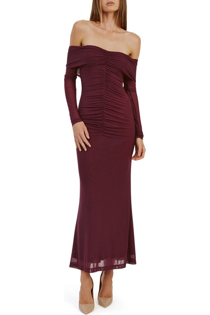 Artura Mesh Maxi Dress - Grape