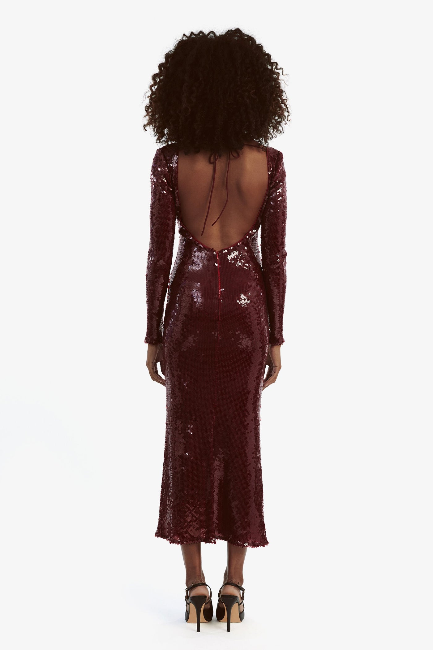 Verona Sequin Maxi Dress - Burgundy