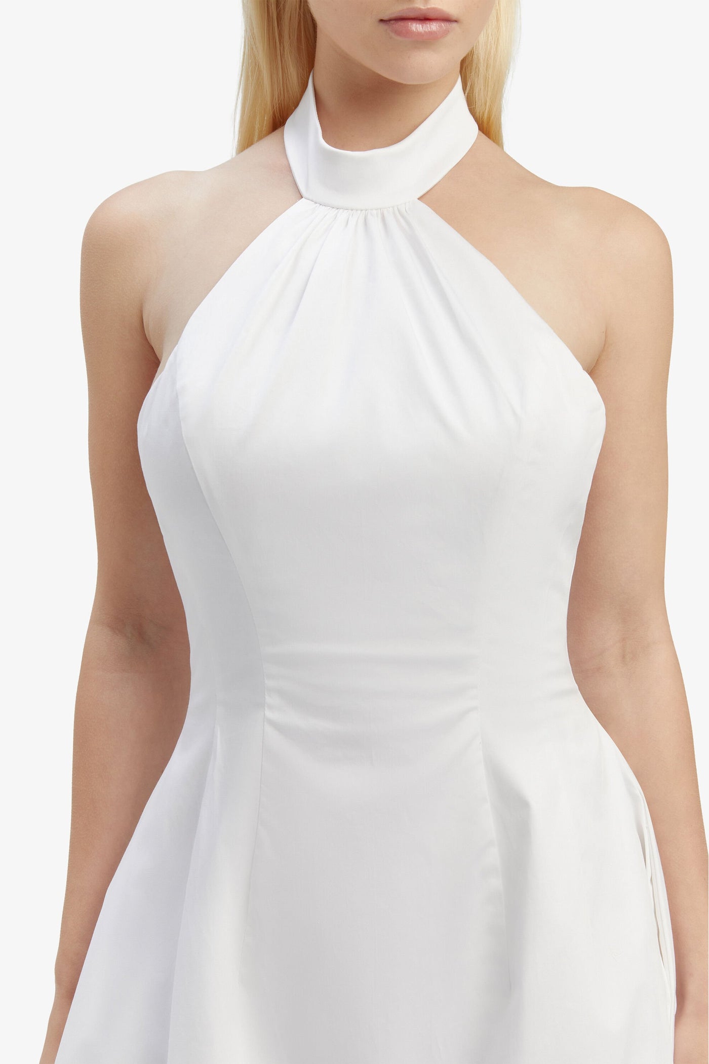 Genevieve Poplin Midi Dress - White