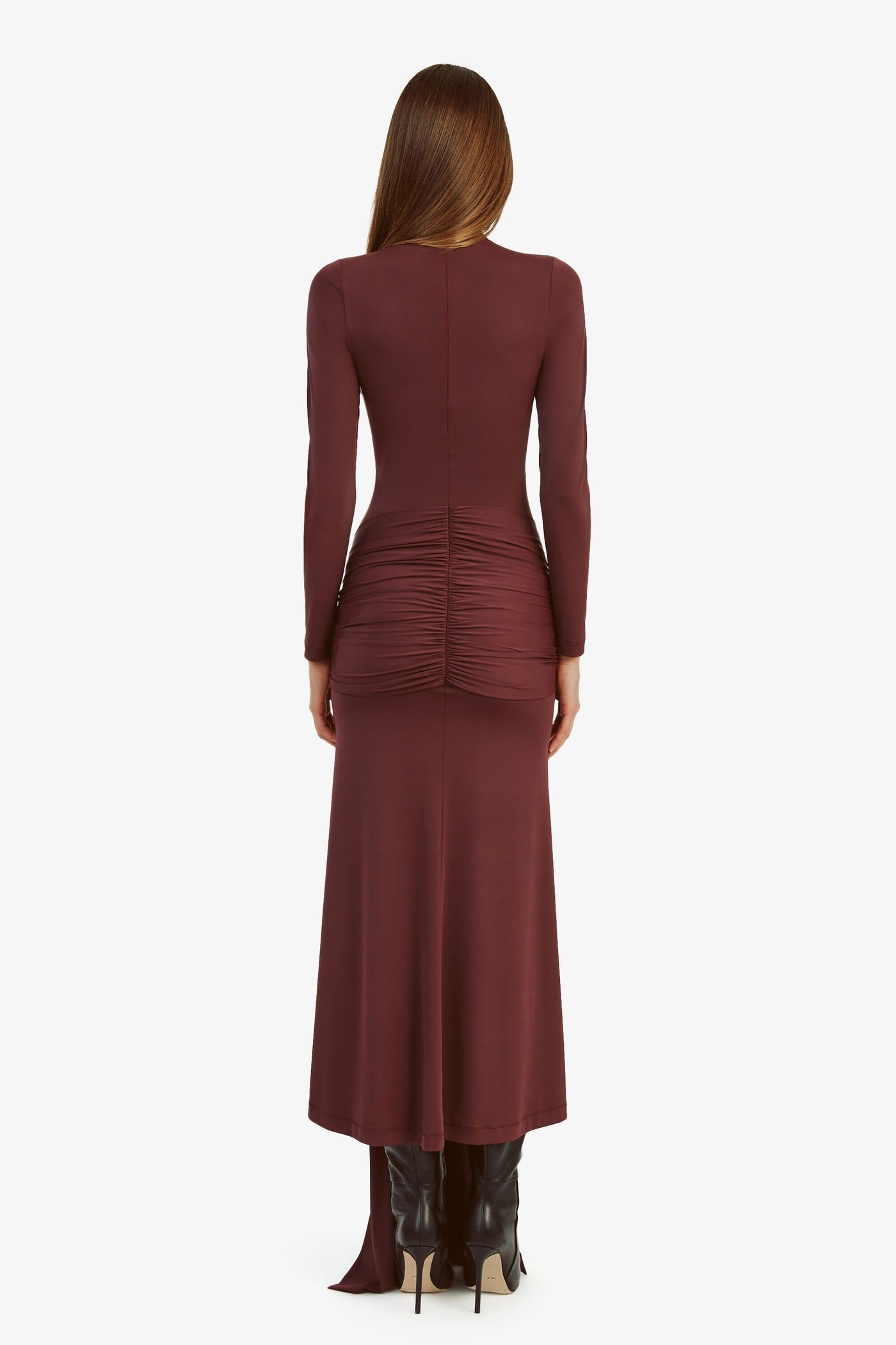 Alix Tie Front Maxi Dress - Deep Plum