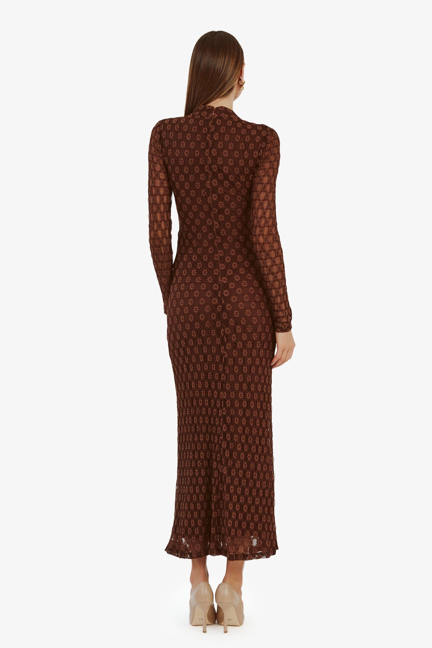 Ola Long Sleeve Midi Dress - Chocolate