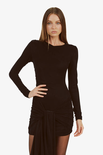 Cassidy Tie Front Dress - Black