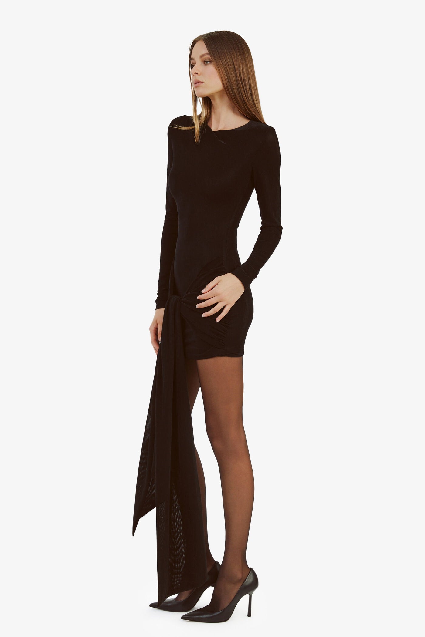 Cassidy Tie Front Dress - Black