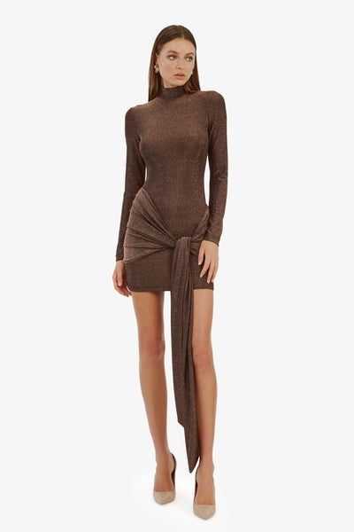 Seraphina Tie Front Dress - Bronze