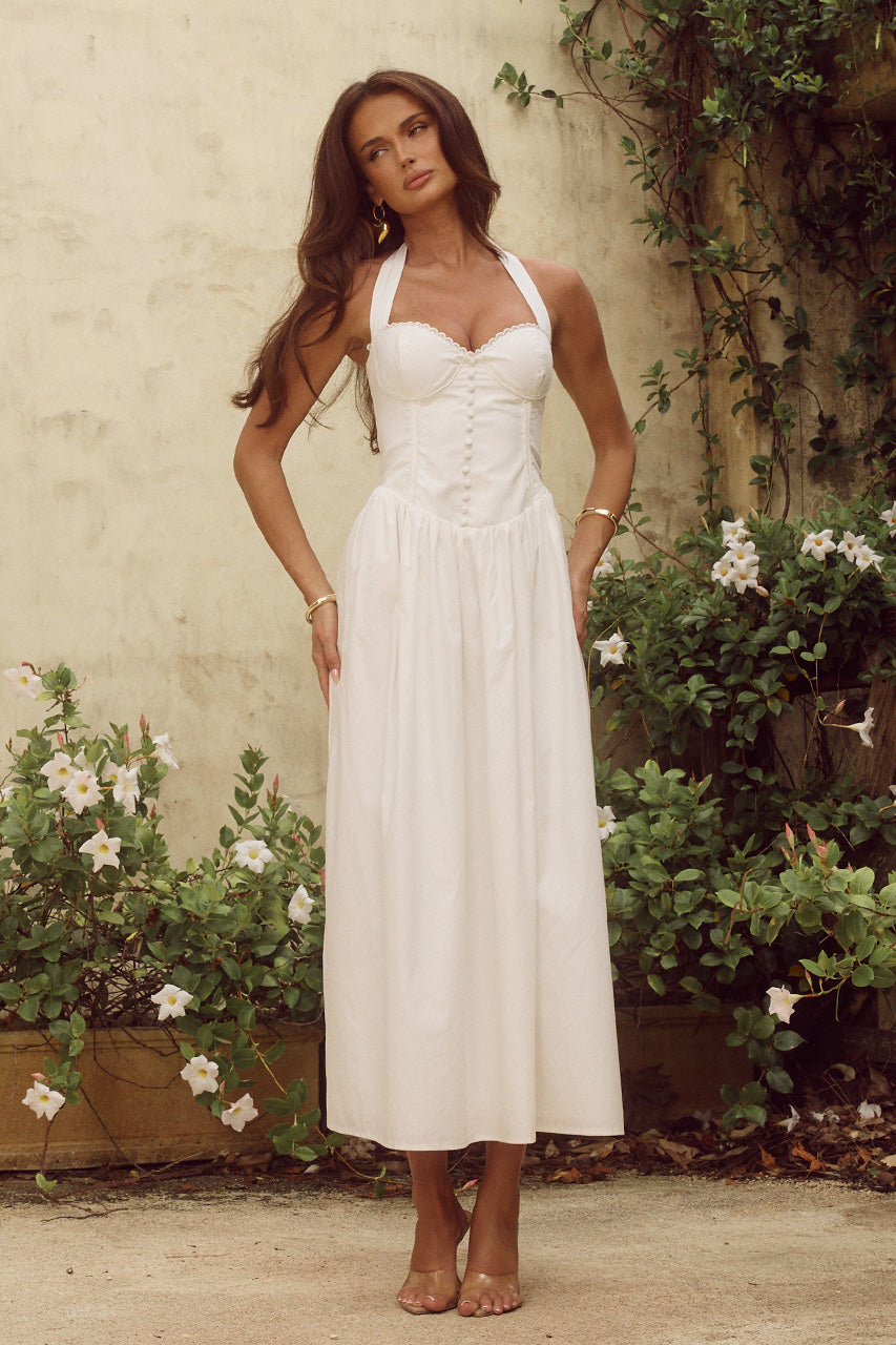 Adeline Midi Dress - White