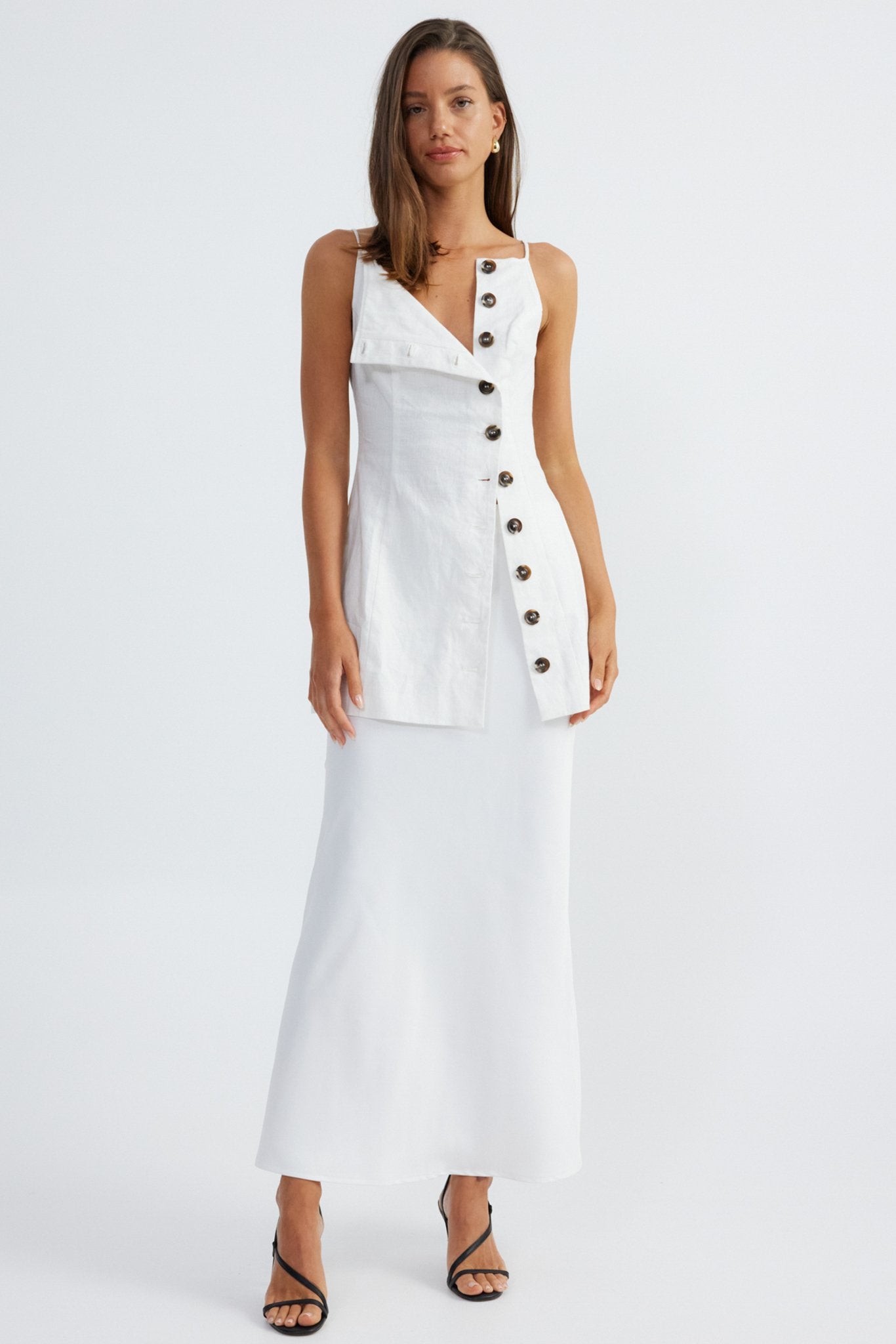 Allegra Linen Dress - White