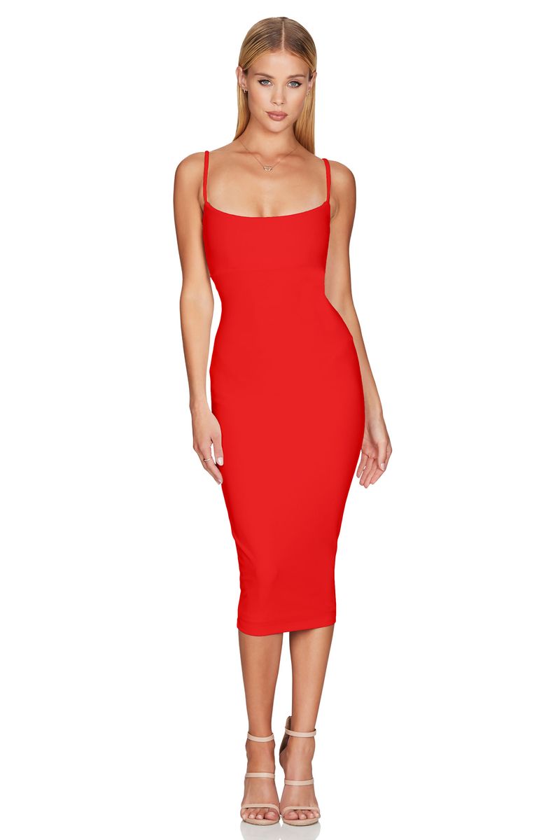 Nookie Bailey Midi Dress - Red