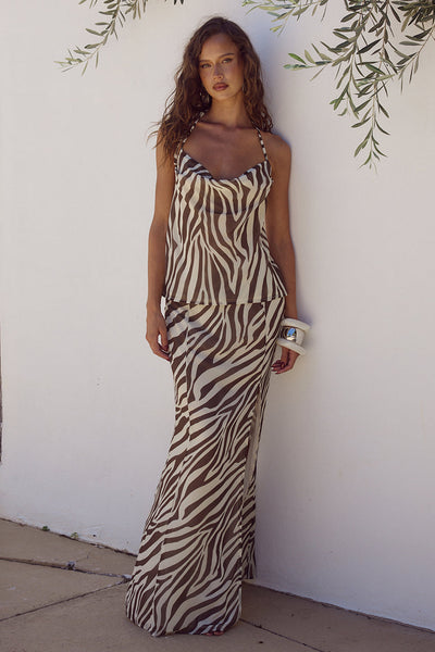 Belini Maxi Skirt - Zebra Chocolate - SHOPJAUS - JAUS