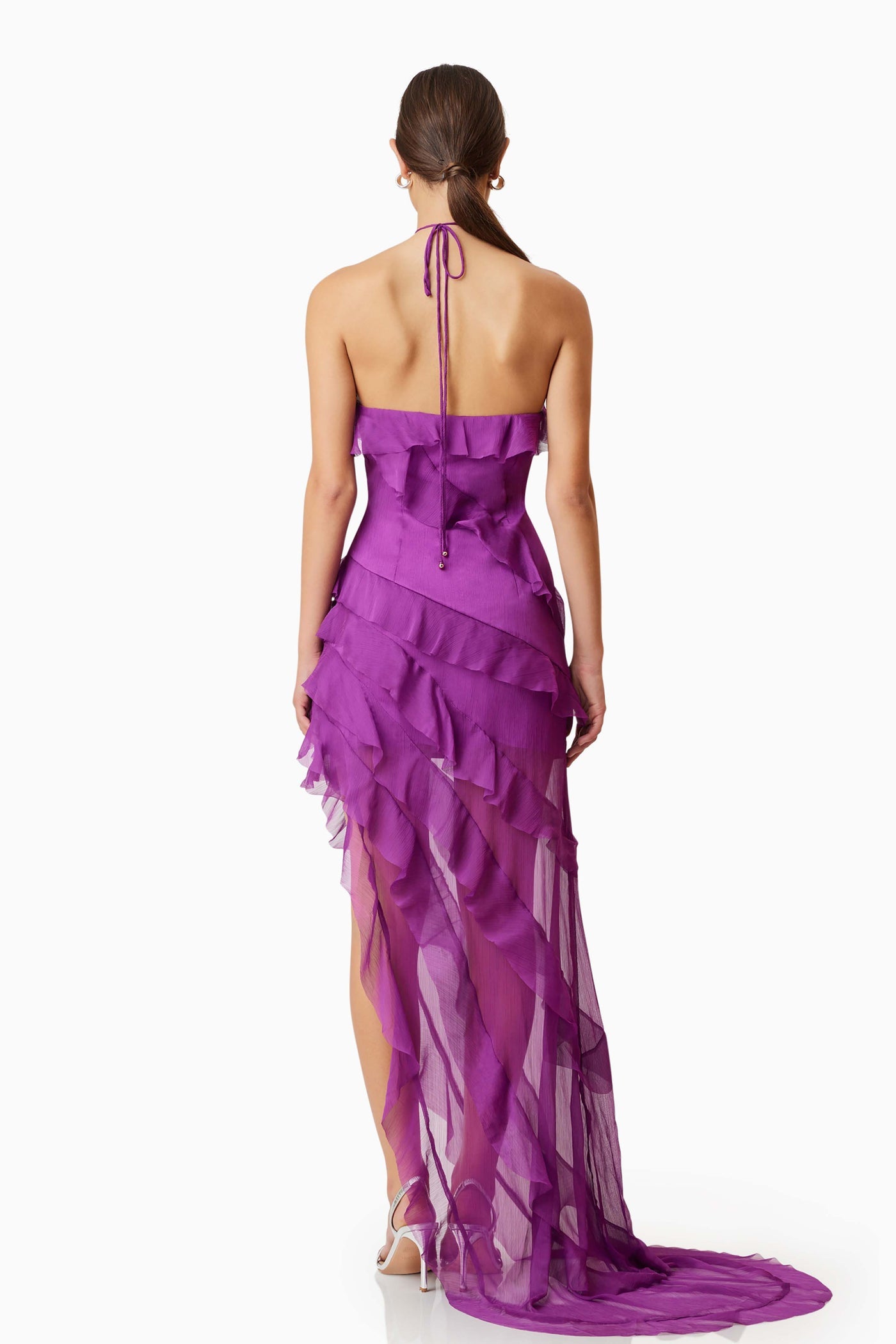 Mia Halterneck Maxi Gown - Purple