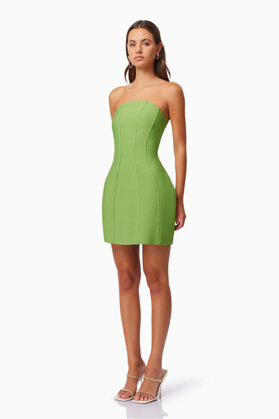 Rose Strapless Mini Dress - Green