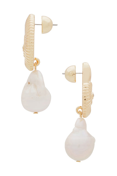 Pearl Shell Earrings - 18k Gold Plated