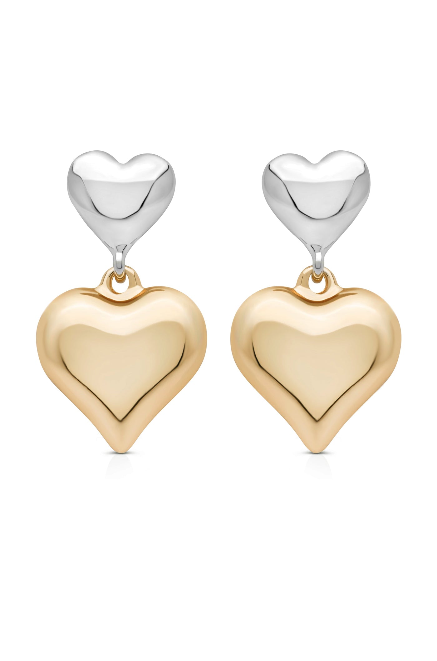 Mixed Metal Heart Earrings