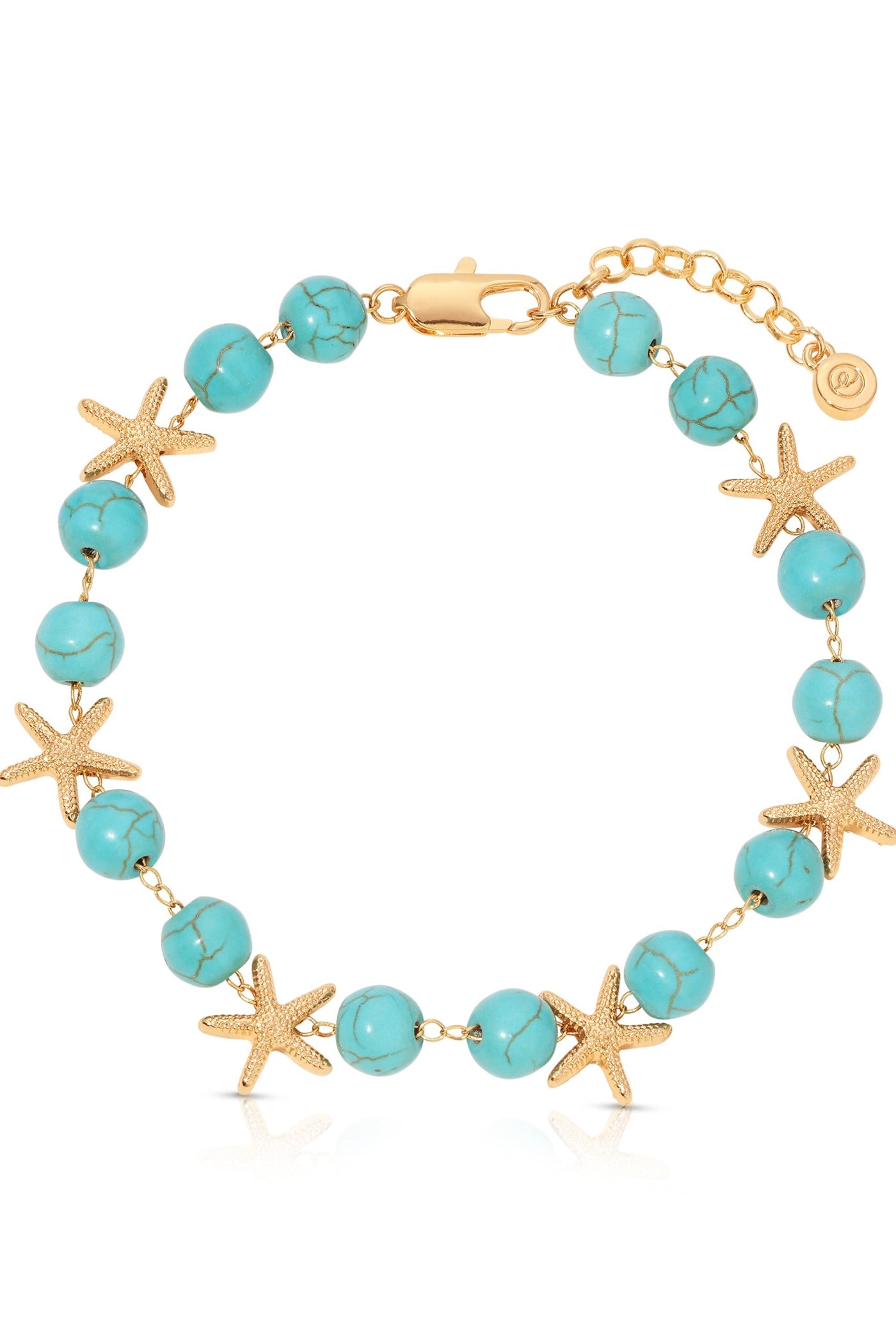 Starfish Beaded Anklet - 18k Gold Plating