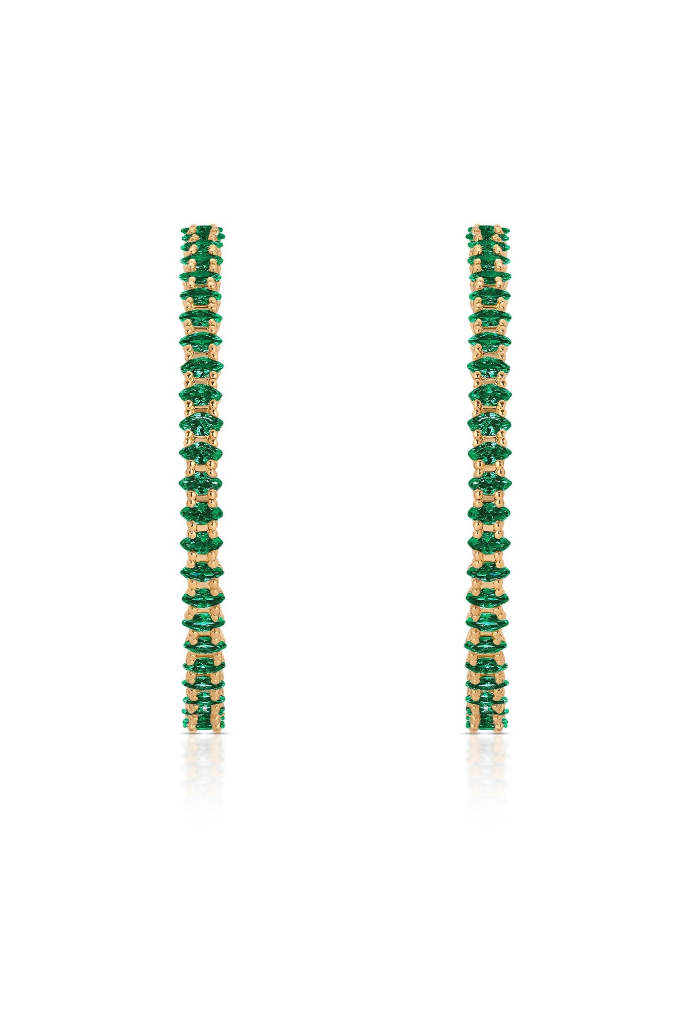 Emerald Marquise Hoop Earrings