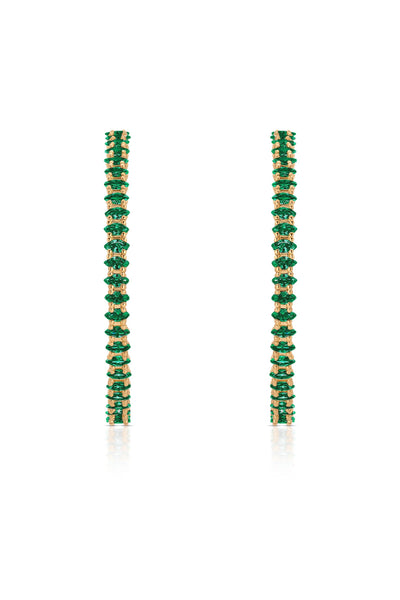 Emerald Marquise Hoop Earrings