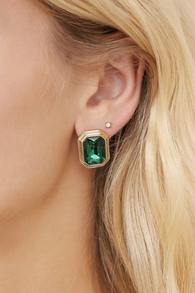 Emerald Deco Earrings