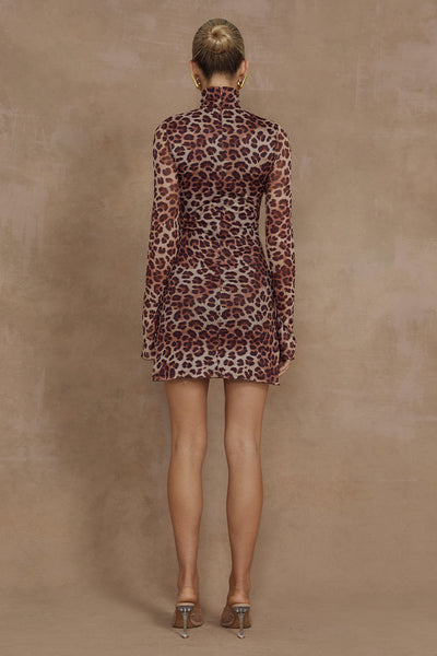 Jordy Mini Dress - Leopard Print