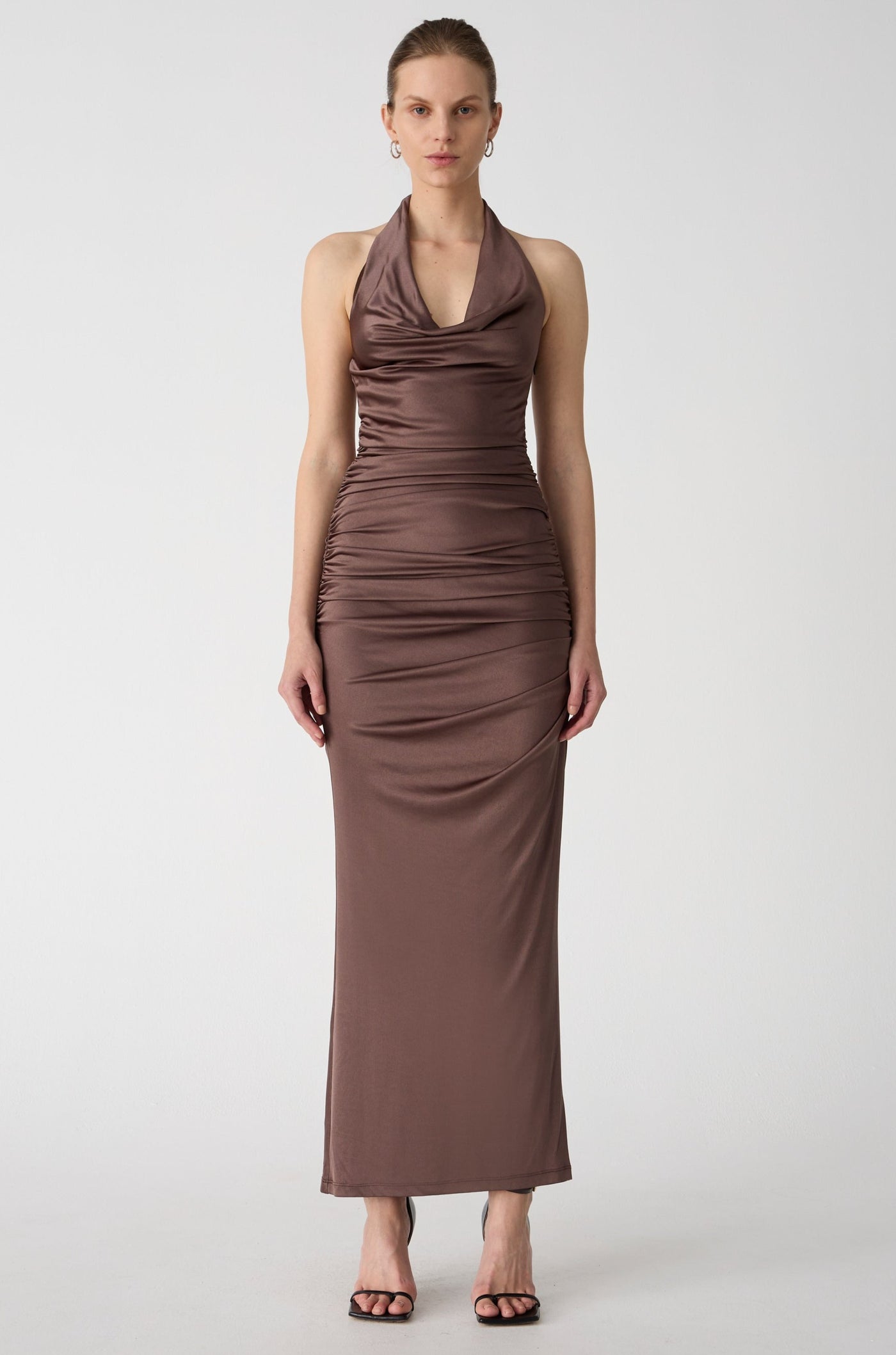 Misha Olea Midi Dress - Mink Brown