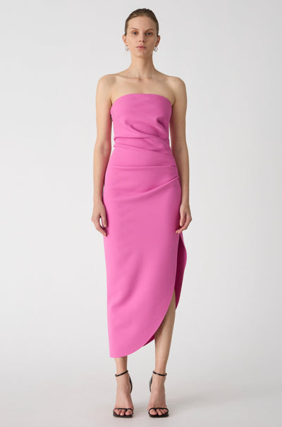 Misha Audrina Crepe Midi Dress - Purple Rose