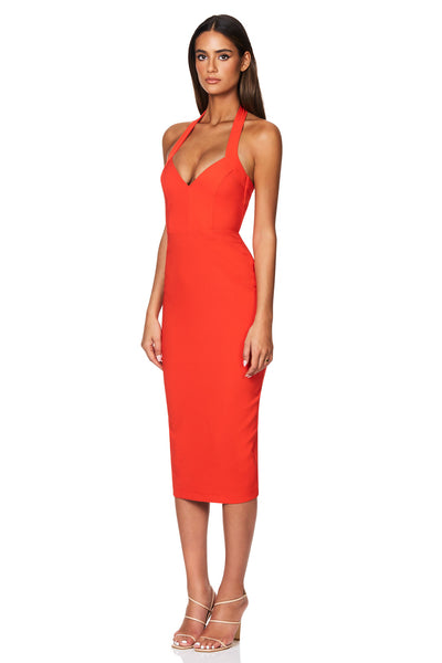 Nookie Love Affair Midi Dress - Tangerine