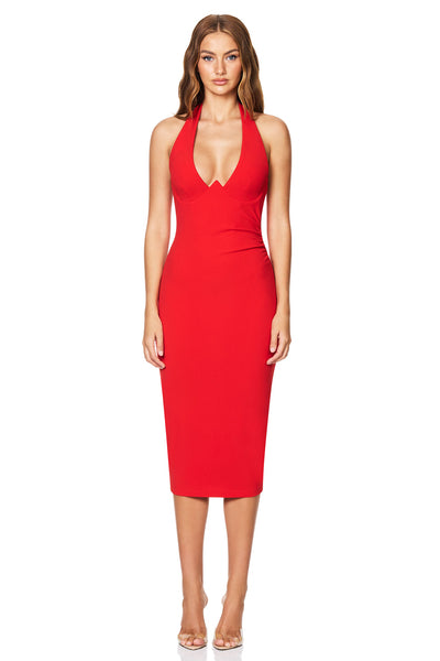 Nookie Cinema Midi Dress - Cherry