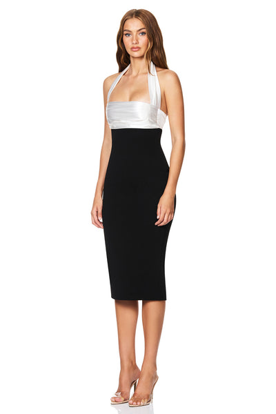 Nookie Renaissance Midi Dress - Ivory/Black