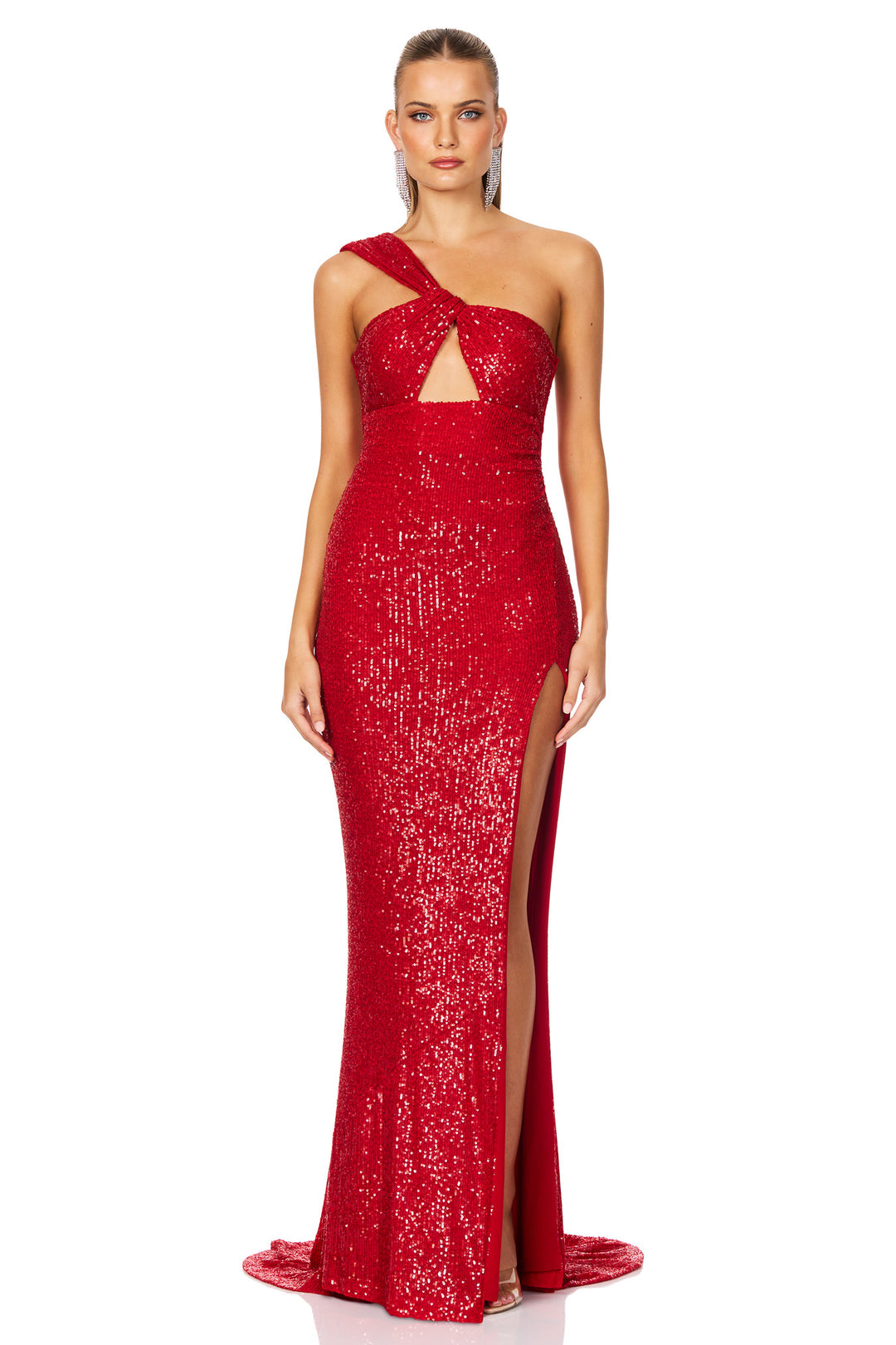 Nookie Therese Sequin Gown Scarlet Red JAUS