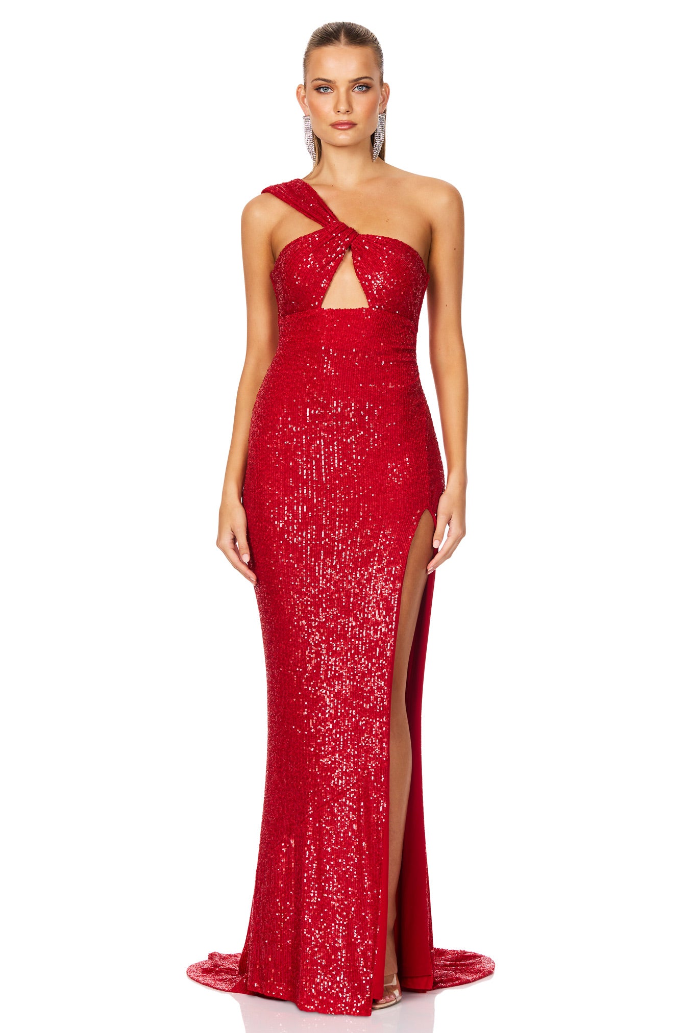 Nookie Therese Sequin Gown - Scarlet Red