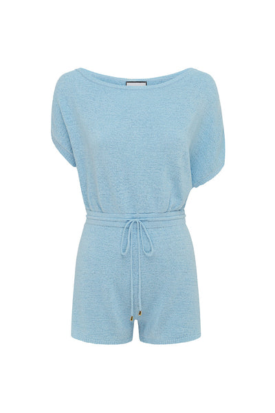 Mia Knit Romper - Baby Blue