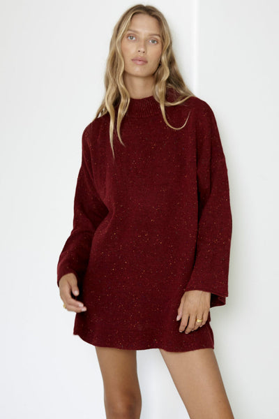 Bea Jumper - Burgundy Speckle - SHOPJAUS - JAUS