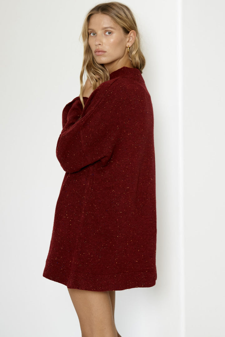 Bea Jumper - Burgundy Speckle - SHOPJAUS - JAUS