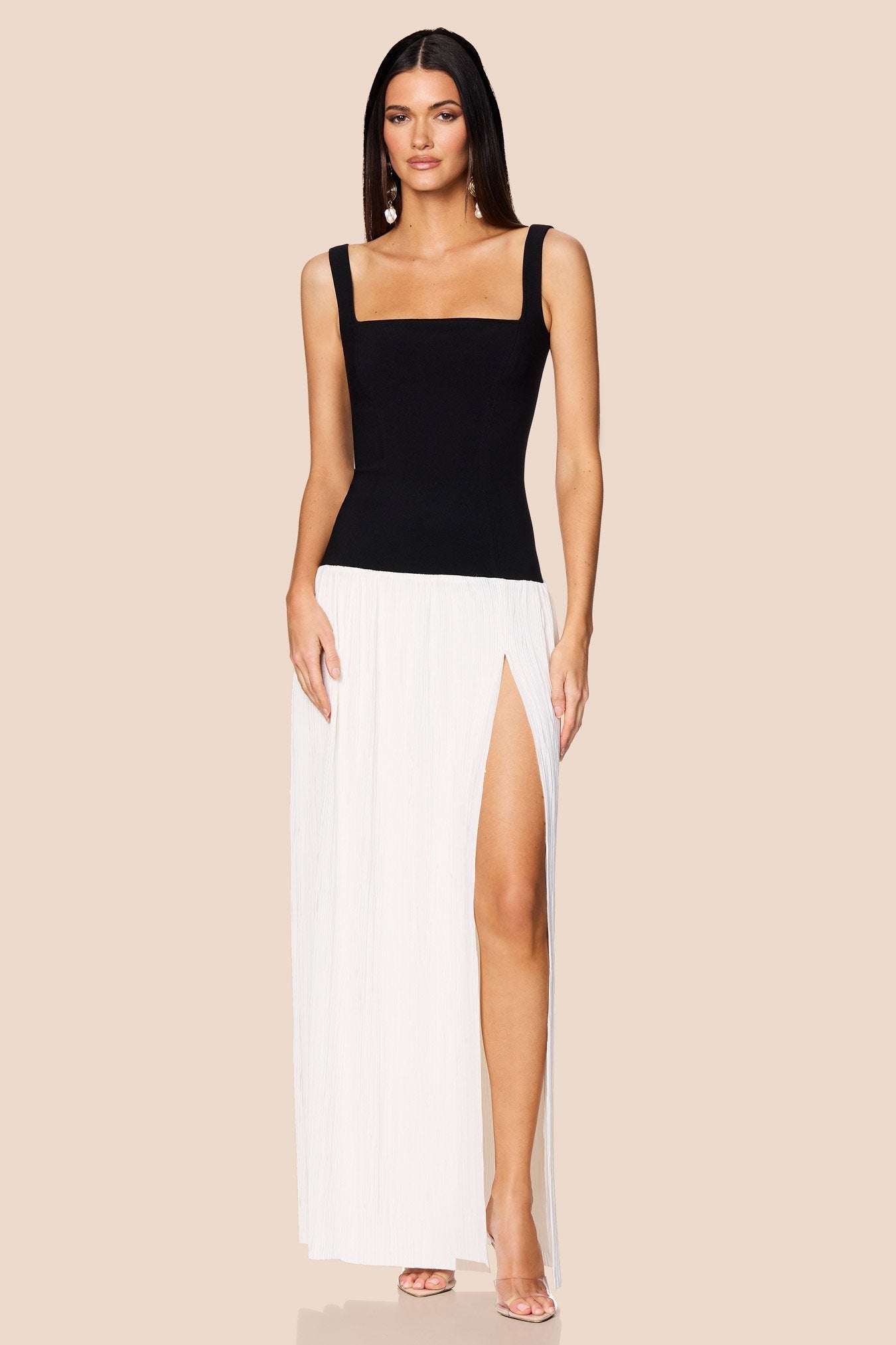 Nookie Desiree Square Neck Maxi Dress - Black/White