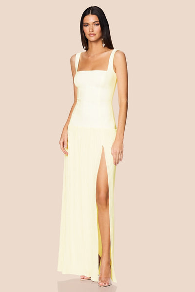 Nookie Desiree Square Neck Maxi Dress - Lemon