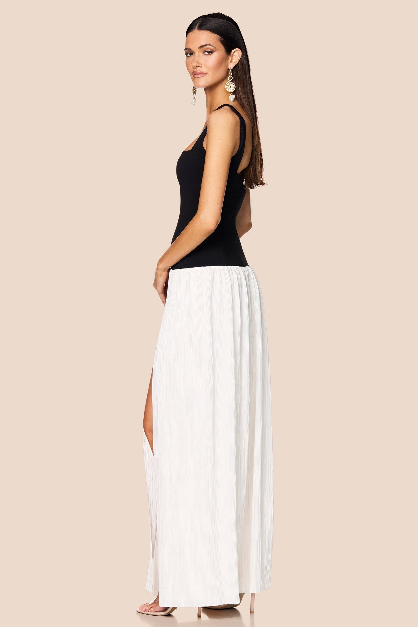 Nookie Desiree Square Neck Maxi Dress - Black/White