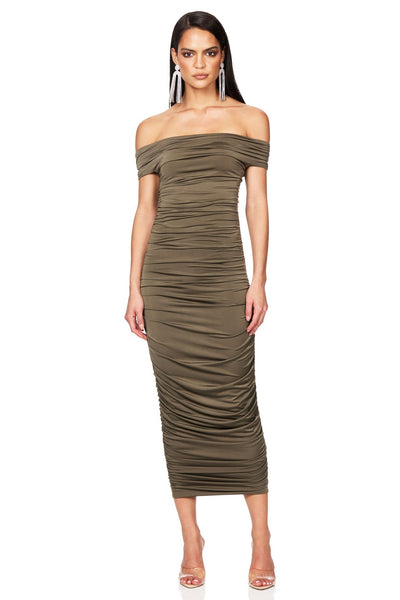 Nookie Element Midi Dress - Khaki