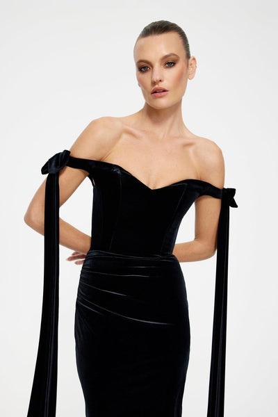 Ginger Gown - Black Velvet