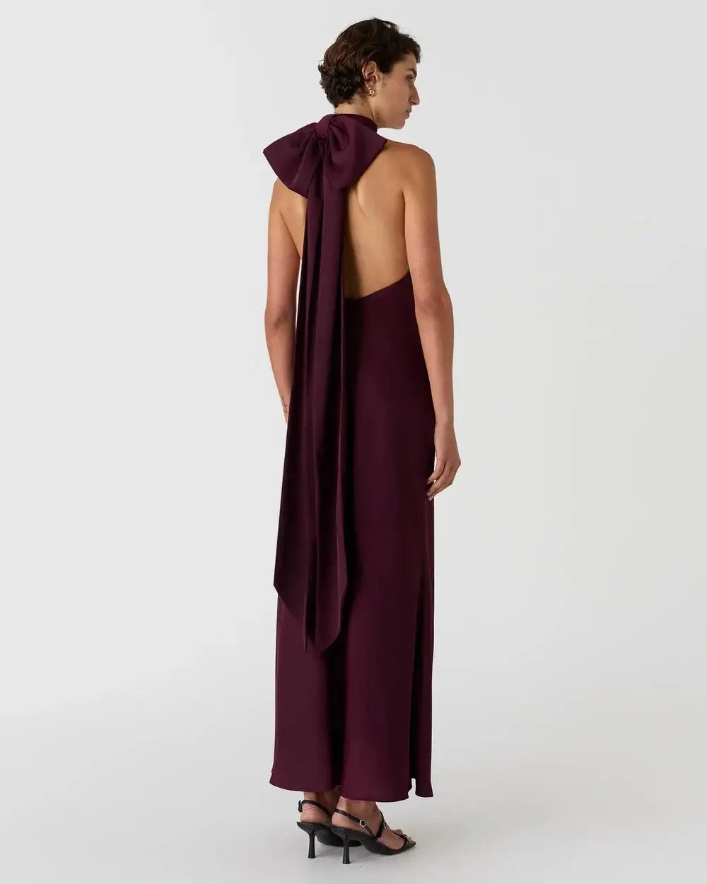 Misha Evianna Satin Gown - Wine