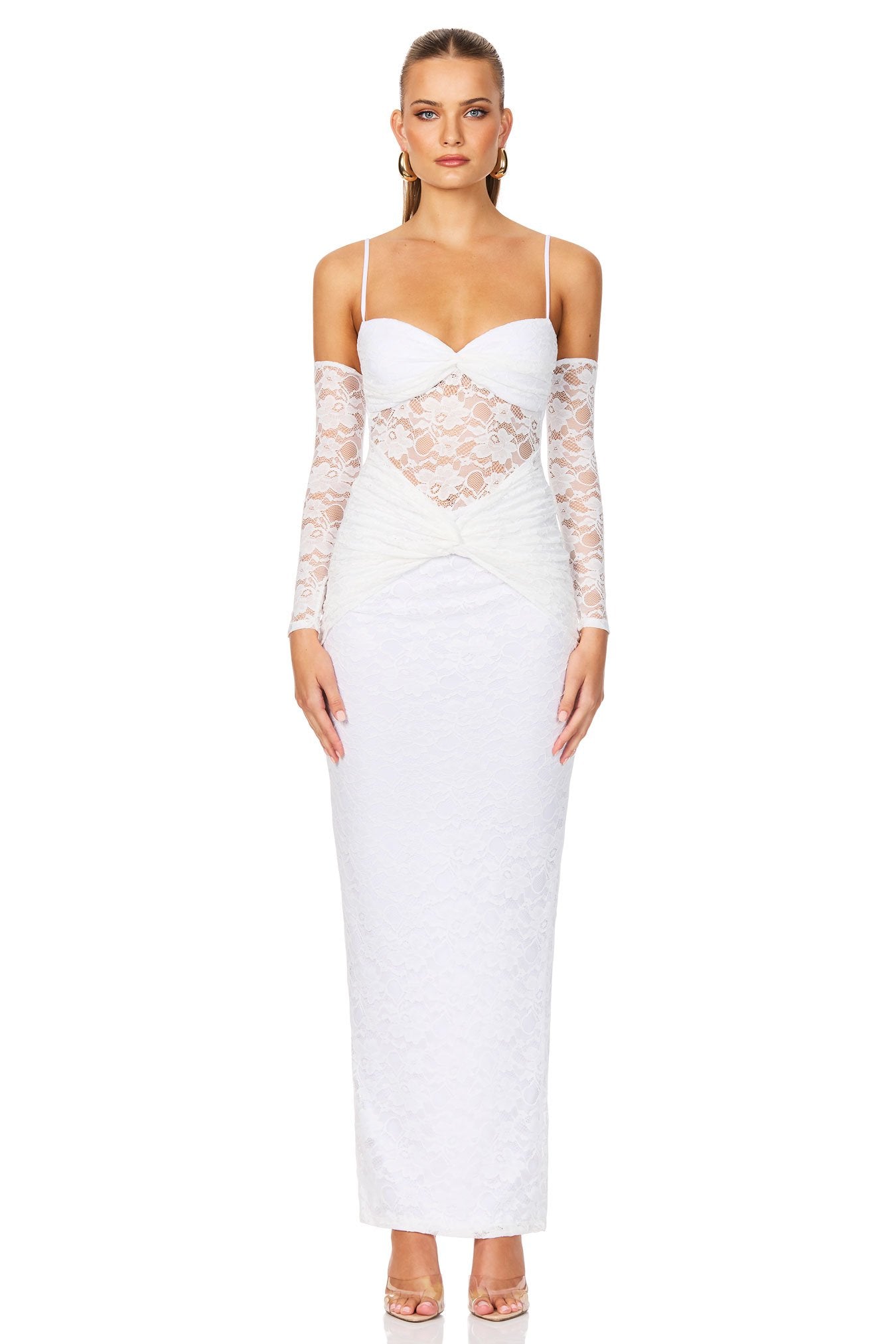 Nookie Lene Lace Maxi Dress - White