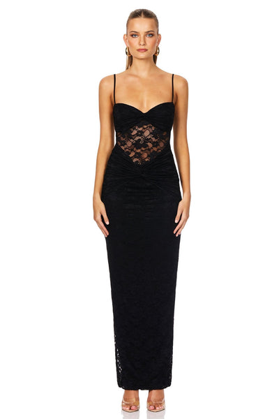 Nookie Lene Lace Maxi Dress - Black