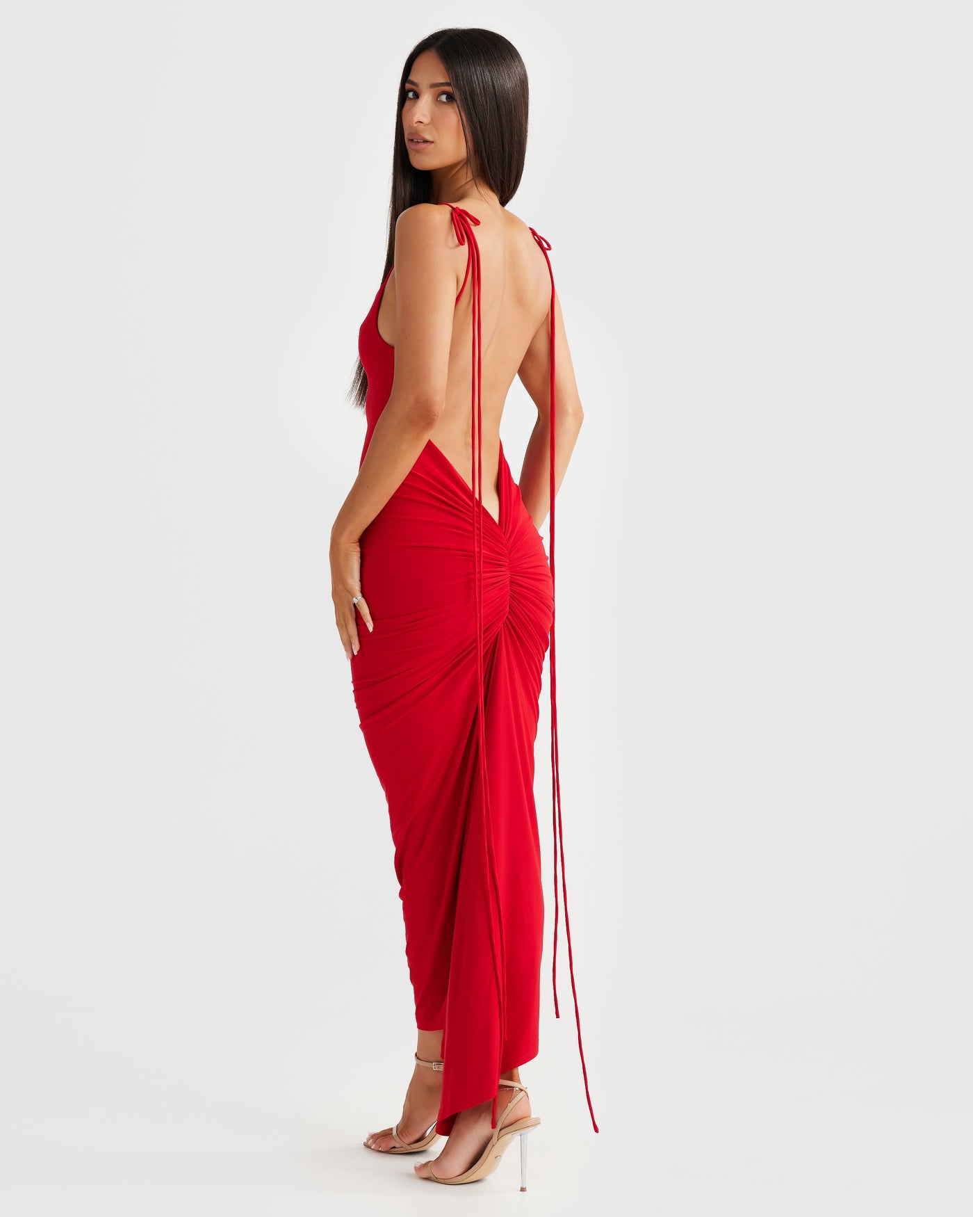 Azari Midi Dress - Red